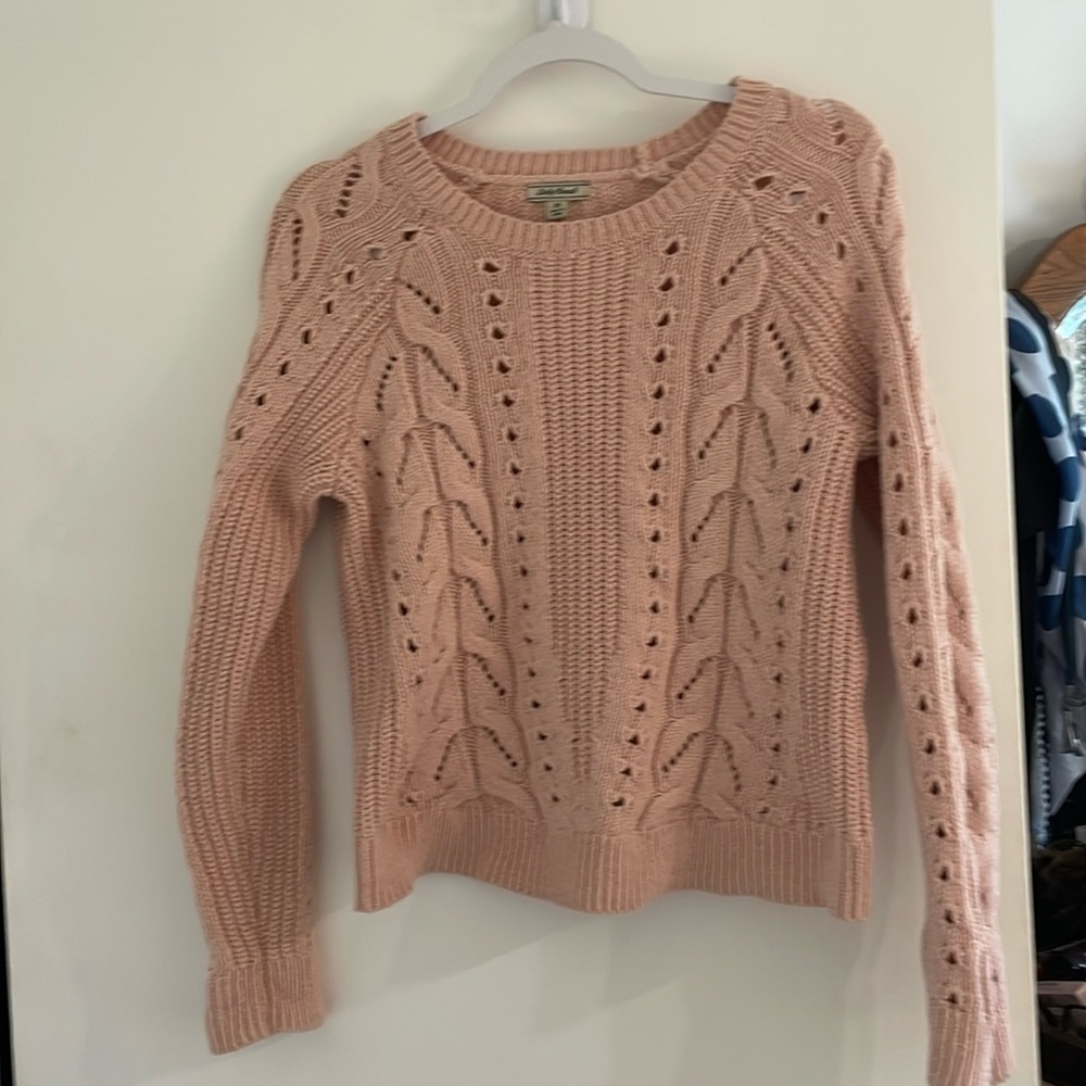 Lucky Brand Pink Cable Knit Sweater